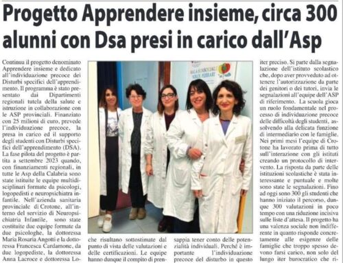 Il lavoro delle Equipe DSA prodotte da Regione Calabria e Ordine Psicologi